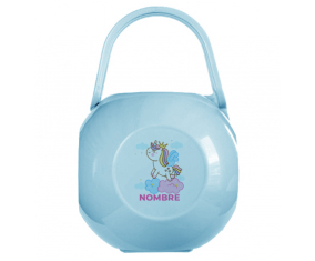Caja portachupetes unicornio con corona en la nube con nombre