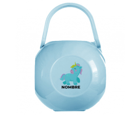 Unicornio diseño-3 Caja portachupetes con nombre
