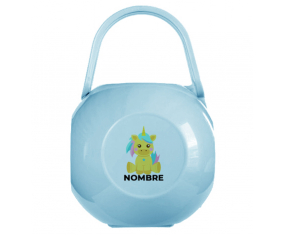 Unicornio diseño-5 Caja portachupetes con nombre