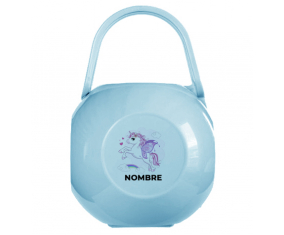 Unicornio diseño-7 Caja portachupetes con nombre