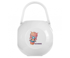 Caja portachupetes Funny Animals Taurus con nombre