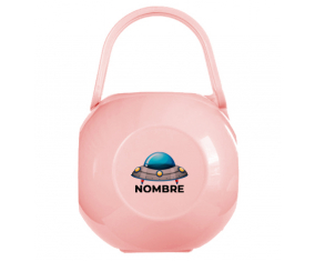 Caja portachupetes Juguetes platillos voladores Rocket con nombre