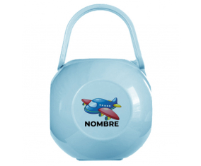 Juguetes de juguetes avión diseño-1 Caja portachupetes con nombre