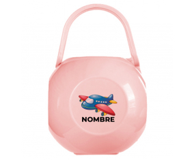Juguetes de juguetes avión diseño-1 Caja portachupetes con nombre