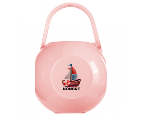 Caja portachupetes Barco de pintura con nombre