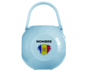 Andorra cepillo-efecto bandera Chupete caja con nombre