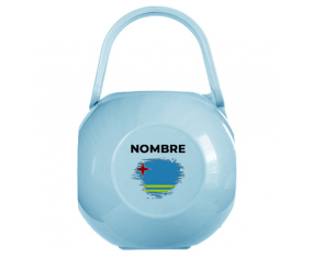 Caja portachupetes efecto pincel aruba con nombre
