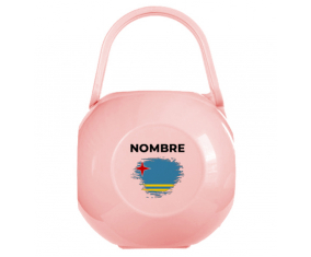 Caja portachupetes efecto pincel aruba con nombre