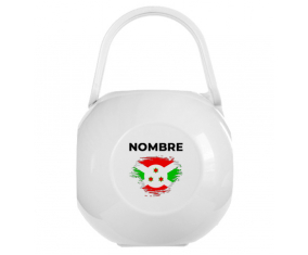 Caja portachupetes Efecto cepillo bandera Burundi con nombre