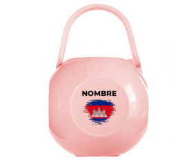 Caja portachupetes efecto pincel camboyano con nombre