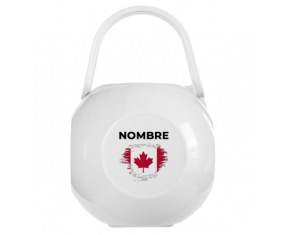 Canada Brush-effect flag nipple Caja portachupetes con nombre