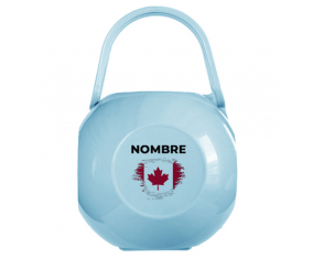 Canada Brush-effect flag nipple Caja portachupetes con nombre