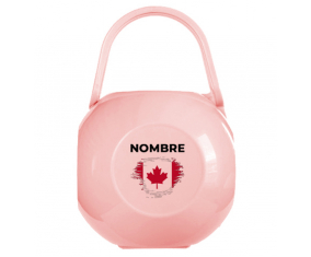 Canada Brush-effect flag nipple Caja portachupetes con nombre