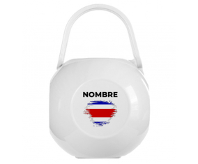 Flag brush-effect Costa Rica Caja portachupetes con nombre