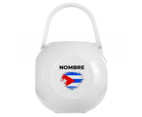 Caja portachupetes Efecto cepillo de bandera Cuba con nombre