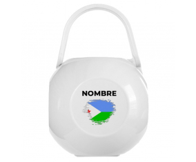 Caja Chupete Flag efecto cepillo Djibouti con nombre
