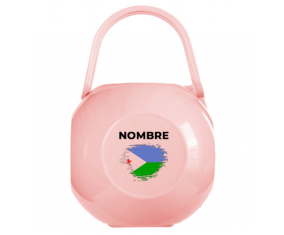 Caja Chupete Flag efecto cepillo Djibouti con nombre