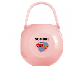 Caja portachupetes efecto cepillo de Fiji con nombre