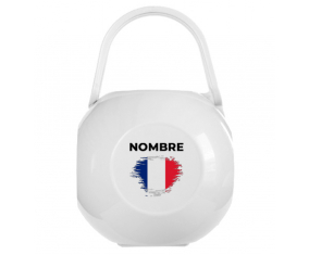 La caja de Chupete efecto efecto pincel de bandera France con nombre