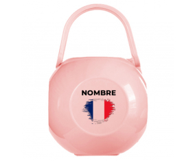 La caja de Chupete efecto efecto pincel de bandera France con nombre