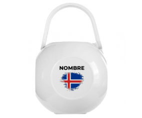 Iceland brush-effect bandera Chupete caja con nombre