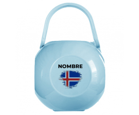 Iceland brush-effect bandera Chupete caja con nombre