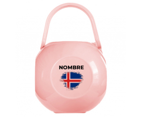 Iceland brush-effect bandera Chupete caja con nombre