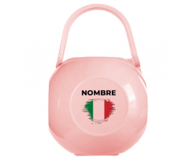 Chupete caja bandera efecto cepillo Italia con nombre