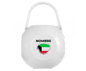 Caja Chupete Efecto cepillo bandera Kuwait con nombre