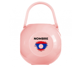 Caja portachupetes efecto pincel laos con nombre