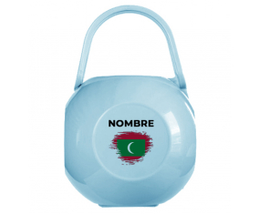 Caja portachupetes efecto pincel de Maldivas con nombre