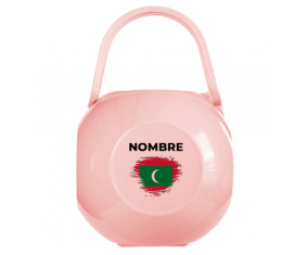 Caja portachupetes efecto pincel de Maldivas con nombre