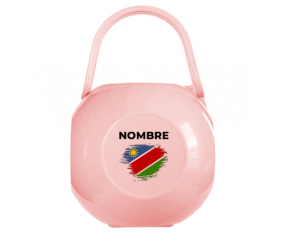 Caja portachupetes Efecto cepillo bandera Namibia con nombre