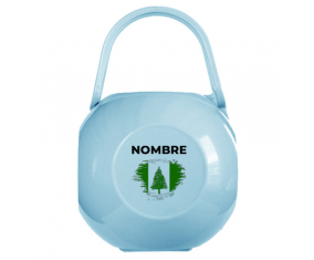 Caja portachupetes Efecto cepillo bandera Norfolk Island con nombre