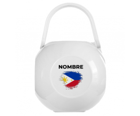 Caja portachupetes de efecto pincel de Filipinas con nombre