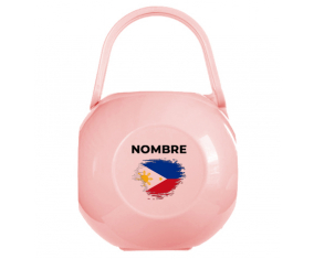 Caja portachupetes de efecto pincel de Filipinas con nombre
