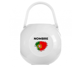 Caja Chupete Efecto cepillo bandera Portugal con nombre