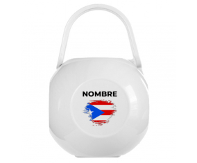 Efecto pincel de bandera Caja de Chupete de Puerto Rico con nombre