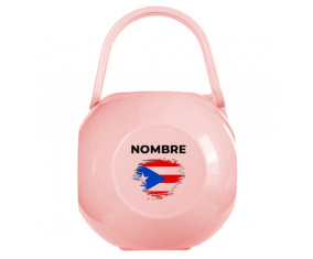 Efecto pincel de bandera Caja de Chupete de Puerto Rico con nombre