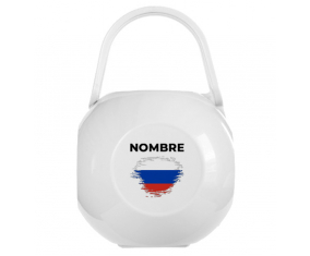 Caja Chupete Efecto cepillo bandera Rusia con nombre