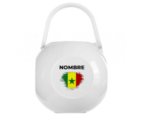 Caja de estatina Efecto cepillo de bandera Senegal con nombre