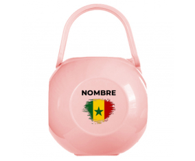Caja de estatina Efecto cepillo de bandera Senegal con nombre