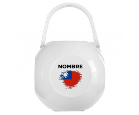 Caja portachupetes efecto pincel Tawan con nombre