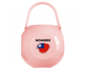 Caja portachupetes efecto pincel Tawan con nombre