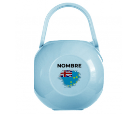 Caja de Chupete de bandera de efecto pincel Tuvalu con nombre