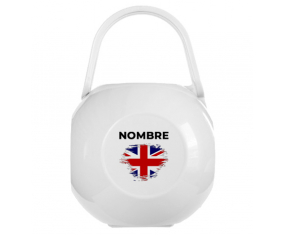 Efecto pincel de bandera uk Chupete caja con nombre