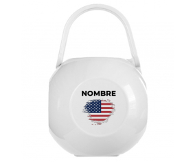 Flag brush efecto Caja portachupetes islas menores remotas de EE.UU. con nombre