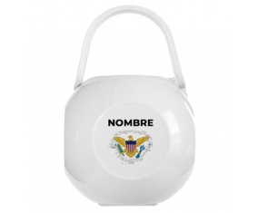 Caja portachupetes Efecto cepillo bandera british virgin islands con nombre