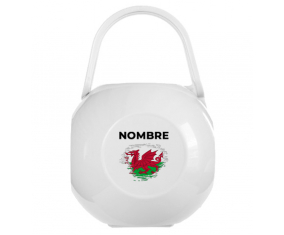 Efecto pincel de bandera Wales Chupete caja con nombre