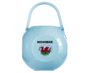 Efecto pincel de bandera Wales Chupete caja con nombre